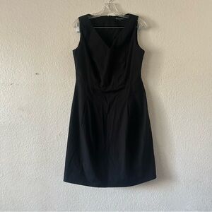 Brooks Brothers Black Cotton  Sleeveless Career Sheath Dress‎ Sz 10 Office LBD